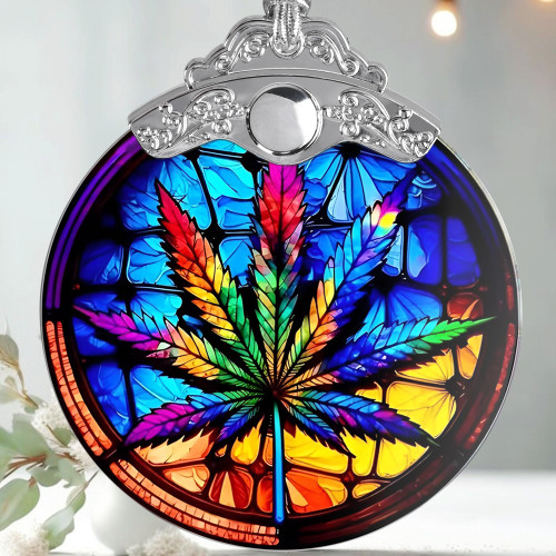 Jocidea Christmas Ornament, Maple Leaf Christmas Decor, Maple Leaf Ornaments for Christmas Tree, Stained Glass Ornament, Maple Leaf Gifts, Holiday Decorations and Xmas Gifts Ideas
