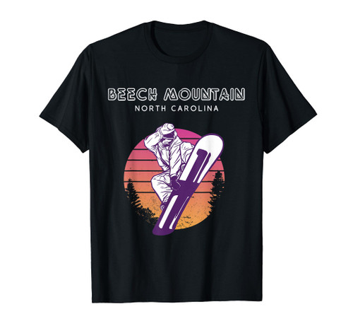 Beech Mountain North Carolina retro snowboarder T-Shirt