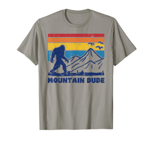 Vintage Mountain Dude Camping Bigfoot Camper Yeti Sasquatch T-Shirt