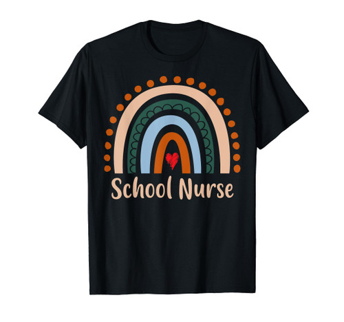 School Nurse Boho Rainbow Back To School Appreciation T-Shirt