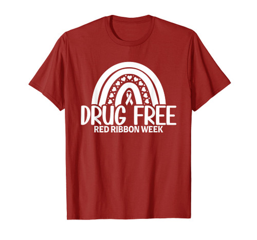 Red Ribbon Week Shirt Drug Free Rainbow Red Ribbon Week T-Shirt Red Ribbon Week Shirt Drug Free Rainbow Red Ribbon Week T-Shirt
