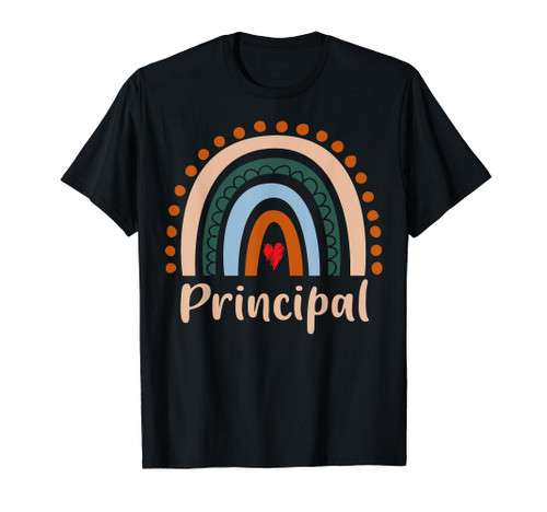 Principal Boho Rainbow Back To School Appreciation T-Shirt