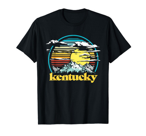Retro Kentucky Vintage 80s Style Mountains & Sun T-Shirt