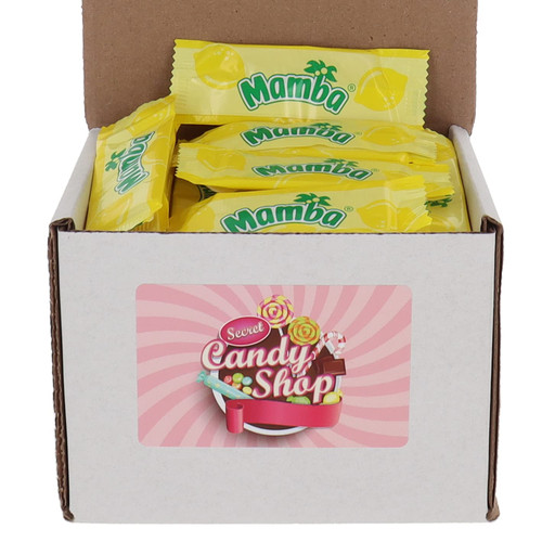 Mamba Fruit Chews Strips Candy Bulk Candies in Box, 1lb. (Lemon)