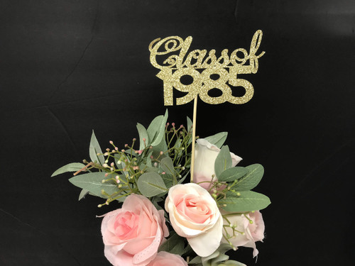 1985 Reunion Table centerpiece sticks, 35th High School Reunion Party Table, Class of 1985 Cutouts, Glitter Class Reunion cutouts, 1985, class reunion 2020