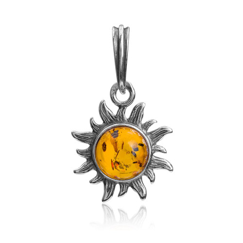 Ian and Valeri Co. Amber Sterling Silver Sun Pendant Ian and Valeri Co. Amber Sterling Silver Sun Pendant