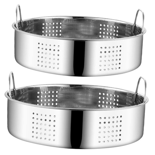 BESTOYARD 2pcs Stainless Steel Steamer Pasta Steamer Pot Veggie Steaming Basket Dim Sum Steamer Vegetable Steamer Pot Dim Sum Basket Fish Food Steamer Vegetable Steamer Basket Pan Thicken