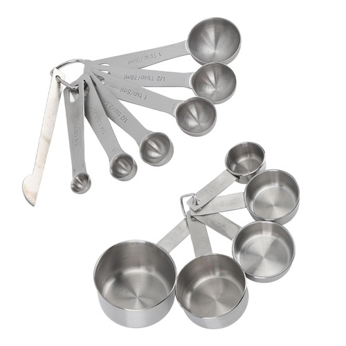 Measuring Cups and Spoons Set of 12 Piece, Stainless Steel Measuring Cups Metal Measuring Cups Set Nesting Measuring Cups Kitchen Measuring Tools Stackable Measuring Cup Mini Measuring Spoons