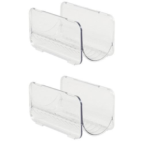 Khakho 2Pcs Water Bottle Storage Rack, Plastic Bottle Storage Holder Rack,Water, Wine and Drink Organizer Shelf,Water Bottle Organizer Storage (White)
