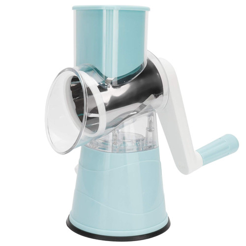 Rotary Cheese Grater, Professional Mandoline Vegetables Slicer Manual Food Slicer Cheese Shredder with Strong Suction Base, Vegetable Grater Cutter, 3 Drum Blades Included