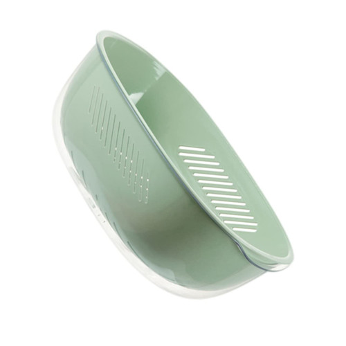 DECHOUS Double Layer Drainer Basket Kitchen Strainer Vegetable Basket Vegetable Strainer Fruit Bowl Berry Basket Colander Bowl Pasta Strainer Filter Clean Plastic Food Basket