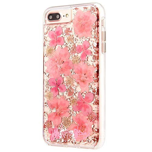 iPhone 8, iPhone 7 Fashion-in Case - Karat Petals - Made with Real Flowers - Slim Protective Design for Apple iPhone 8, iPhone 7 (Also 6-6s) - Pink Petals