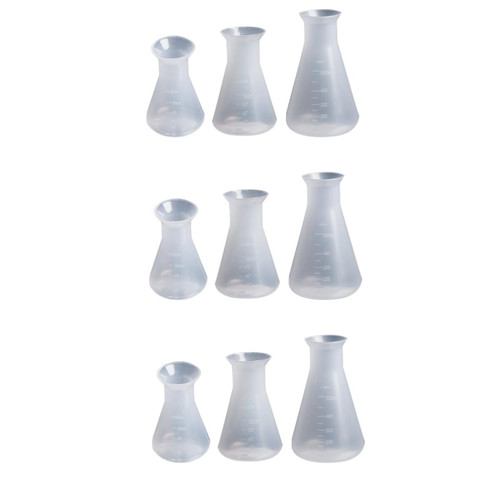 Mobestech 9 Pcs Lab Stirrer Bars Erlenmeyer Flask Lid Mouth Erlenmeyer Molecular Flask Lab Erlenmeyer Flasks Bottles Conical Flask Vase Kids Kits Beakers White Triangle Suit