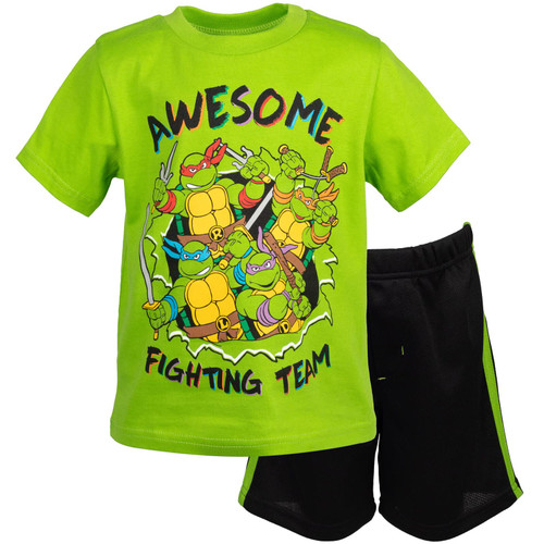Teenage Mutant Ninja Turtles Donatello Michelangelo Raphael Leonardo Toddler Boys T-Shirt Mesh Shorts Set 2T
