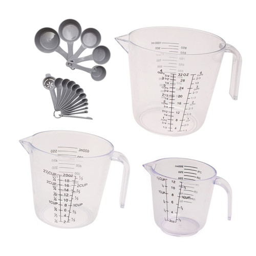 20pcs Graduated Measuring Cup Kitchen Measuring Spoons Clear Spoons Mini Measuring Cup Baking Measurements Measuring Spoons and Cups Mini Spoons Measuring Cups Liquid Plastic Tool