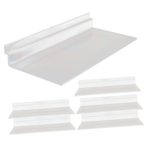 Cabilock 6pcs Slot Display Rack Clear Floating Shelves Shoe Shelves Clear Acrylic Floating Shelves Floating Shoe Shelf Sneaker Shelves Storage Shoe Display Shelves Plastic Sports Handbag