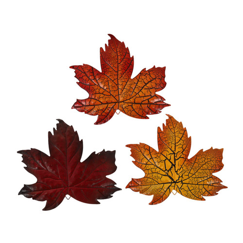 Holibanna 3pcs Maple Leaf Garden Ornaments Festival Leaf Ornament Thanksgiving Fall Leaf Hanging Fall Decoration Thanksgiving Decorations Fall Maple Leaf Succulent Plants Iron Juicy