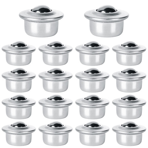 20 PCS 5/8 Inch Roller Ball Transfer Bearings, Carbon Steel Round Ball Transfer Unit, Universal Rotation Roller Ball Casters for Conveyor, Roller Stand, Transmission, Load Capacity 33 lbs