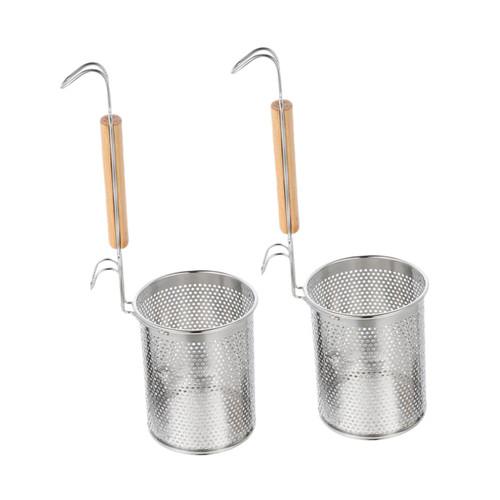 CIYODO 2pcs Noodle Spoon Mesh Strainer Filter Noodles Tortellini Hamper Food Colanders Frying Food Colander Kitchen Noodle Colander Kitchen Tools Pasta Basket Stainless Steel Fried Italy