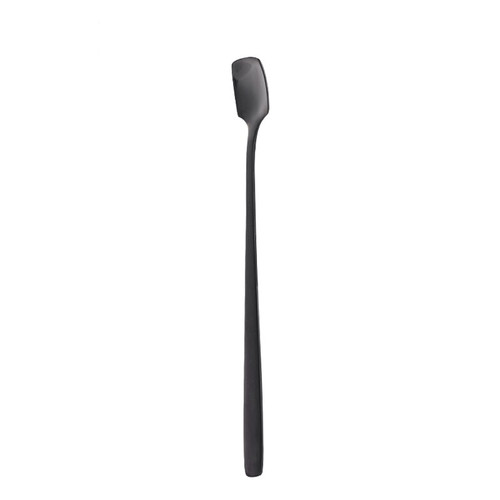 Bulk Spoons Set Coffee Spoon 304 Stainless Steel Long Handle Stirring Spoon Spoon Seasoning Creative Ice Spoon Dessert Honey Spoon Spoons for Eating (Color : Black, Size : 1 PC)