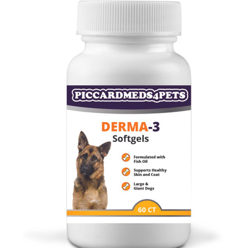 Piccardmeds4pets Omega Derma-3 Softgels LG and Giant Dogs 60 Ct Piccardmeds4pets Omega Derma-3 Softgels LG and Giant Dogs 60 Ct