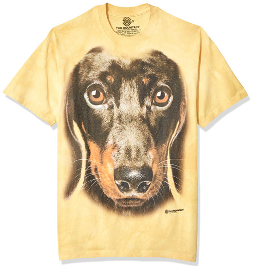 The Mountain unisex adult Daschund Face T Shirt, Yellow, Small US The Mountain unisex adult Daschund Face T Shirt, Yellow, Small US