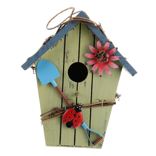 BESPORTBLE Wooden Bird House Bird Nest Bird Houses Hanging Bird Cage Dovecote Garden Birds Shelter Wooden Bird Feeder Hummingbird Nesting House Out Door Decor Household Coat Hanger