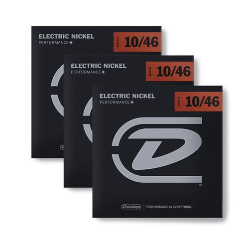 Briskdrop Dunlop DEN1046 Electric-Nickel Medium Strings (6/Set 10-46), 3 Pack (den1046-3pk)