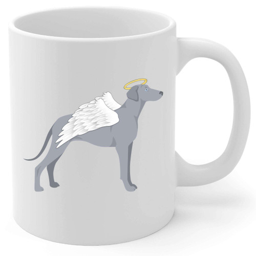 Blue Lacy Dog Angel Wings Memorial Coffee Mug - Sympathy Gifts for Dog Lovers White Cup 11 oz