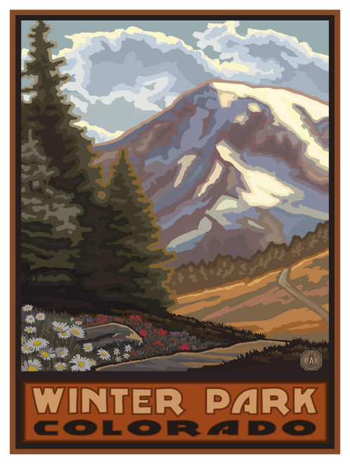 Winter Park Colorado Springtime Mountains Giclee Art Print Poster from Travel Artwork by Artist Paul A. Lanquist 9" x 12" Winter Park Colorado Springtime Mountains Giclee Art Print Poster from Travel Artwork by Artist Paul A. Lanquist 9" x 12"