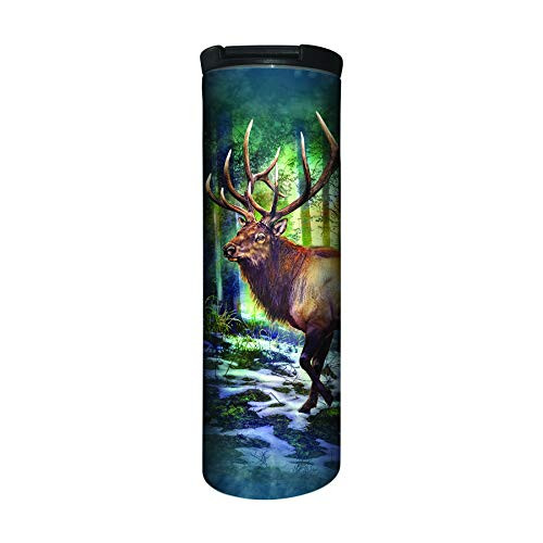 The Mountain Men's Sunlit Elk Barista Travel Coffee Mug, blue 17 oz