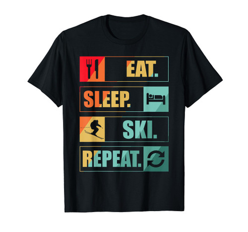 Retro Vintage Skiing Snow Gifts T-Shirt For Skiers T-Shirt