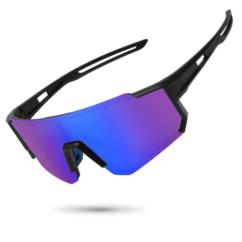 STORYCOAST Polarized Sports Sunglasses for Men Women,Bike Glasses Driving Fishing Cycling Sunglasses Black Frame-Blue Mirror Lens STORYCOAST Polarized Sports Sunglasses for Men Women,Bike Glasses Driving Fishing Cycling Sunglasses Black Frame-Blue Mirror Lens