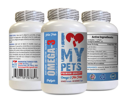 Dog Skin Soother - Omega 3 Fatty ACIDS for Pets - Dogs and Cats - Premium Health - Omega 3 for Dogs softgels - 180 Softgels (1 Bottle) Dog Skin Soother - Omega 3 Fatty ACIDS for Pets - Dogs and Cats - Premium Health - Omega 3 for Dogs softgels - 180 Softgels (1 Bottle)