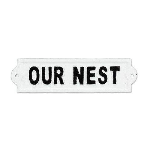 Abbott Collection 27-FORGE-11 Our Nest Sign-White-9" L, 9 inches L