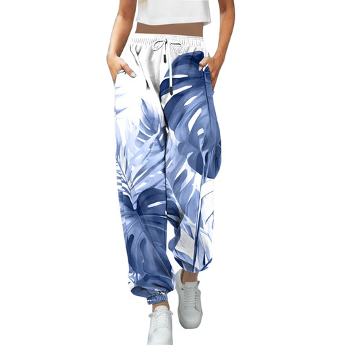 Jogger Sweatpants Women Breathable Sweatpants Lounge Pants Winter Cinch Bottom Joggers with Pocket Light Blue