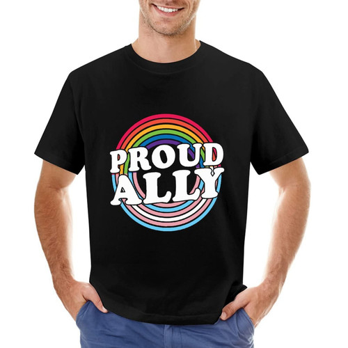 Proud Ally Gay Lesbian Shirts Gay Pride Shirts LGBT T-Shirt Rainbow Equality LesbianT Shirt Personalized Cotton Shirts