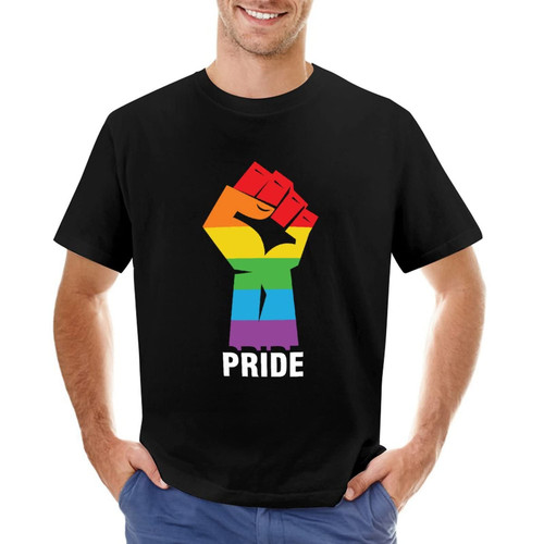 Peace Pride LGBTQ Shirt for Men Gay Pride Shirts LGBT T-Shirt Rainbow Equality Lesbian T Shirts Gift to Men Cotton Shirts