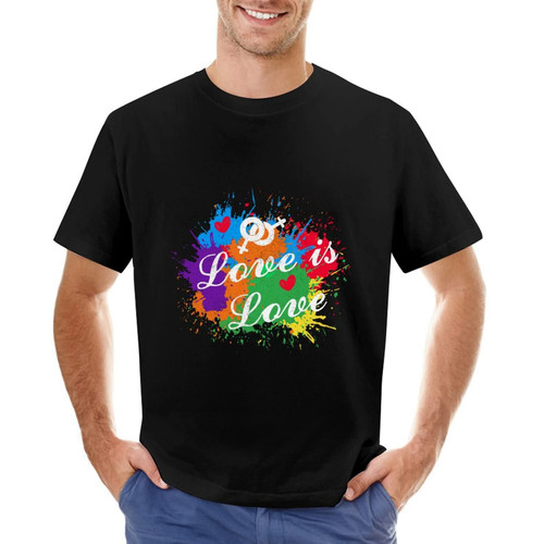 Love is Love Shirt for Men Gay Pride Shirts LGBT T-Shirt Rainbow Equality Lesbian T Shirts Gift to Men Cotton Shirts Love is Love Shirt for Men Gay Pride Shirts LGBT T-Shirt Rainbow Equality Lesbian T Shirts Gift to Men Cotton Shirts