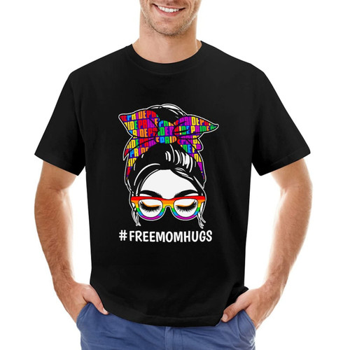 Free Mom Hugs LGBT Pride Shirts Gay Pride Shirts LGBT T-Shirt Rainbow Equality LesbianT Shirt Personalized Cotton Shirts