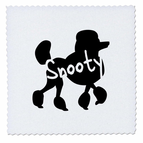 3dRose Image of Word Snooty with Poodle Picture - Quilt Squares (qs_355103_10)