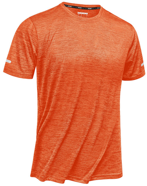 TACVASEN Men's Athletic Shirts & Tees Gym Shirts for Men Workout Short Sleeve Quick Dry Running Dry Fit Shirts for Men Performance Tee Shirt Men Orange