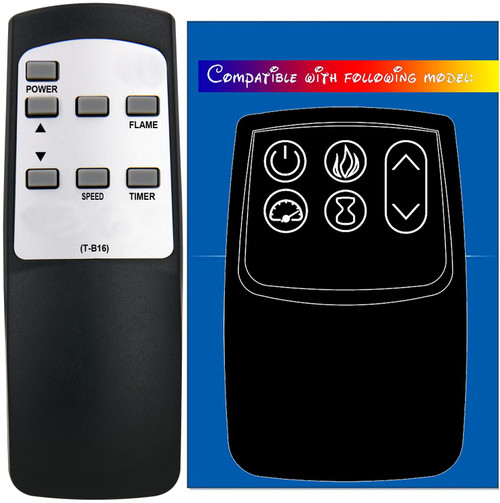Replacement for Twin Star ChimneyFree Electric Fireplace Heater Remote Control 18IRM9984-C325 18IRM9984-C325W 18II801FGL 24MM6752