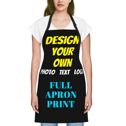 Custom Apron Personalized Aprons with Name Text Logo Image Photo, Grilling Cooking Baking Chef Aprons for Women with Pockets 18 Color Options Customized Design Your Own