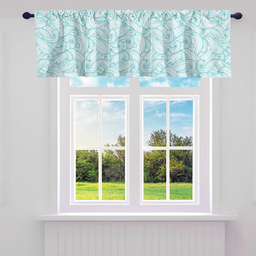 Turquoise Valance Curtains for Living Room Bedroom Ocean Waves Kitchen Curtains Valances Abstract Geometric Swirls Vintage Decorative Curtain Valances for Windows Bathroom 1 Panel 52"x12" Aque White Turquoise Valance Curtains for Living Room Bedroom Ocean Waves Kitchen Curtains Valances Abstract Geometric Swirls Vintage Decorative Curtain Valances for Windows Bathroom 1 Panel 52"x12" Aque White