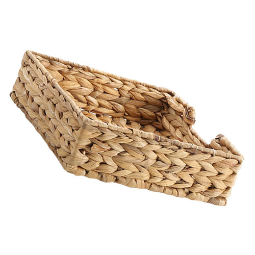 MUCKLILY Flat Napkin Holder Straw Square Storage Box Desktop Storage Basket Napkin Basket Holder Wicker Napkin Holder Luncheon Napkin Holder Cocktail Napkin Holder Decor Books Tissue
