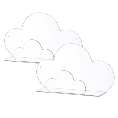 Zerodeko 2pcs Cloud Shelf Kitchen Seasoning Rack Cube Shelves for Wall Bathroom Decor Cloud Shape Wall Decor Bathroom Shelves Wall Corner Storage Rack No Nails Bathroom Shelf Acrylic