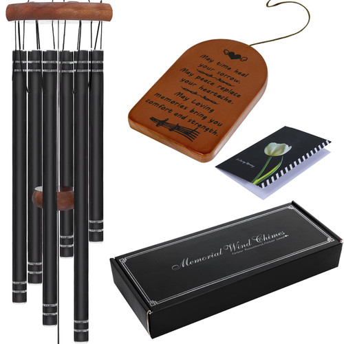 Sympathy Wind Chimes, Memorial Wind Chimes for Loss of Loved One Prime, Sympathy Gift/Memorial Gifts/Bereavement Gifts for Loss of Father/Mother/Husband, 32" Wood Wind Chimes for Outside Deep Tone Sympathy Wind Chimes, Memorial Wind Chimes for Loss of Loved One Prime, Sympathy Gift/Memorial Gifts/Bereavement Gifts for Loss of Father/Mother/Husband, 32" Wood Wind Chimes for Outside Deep Tone