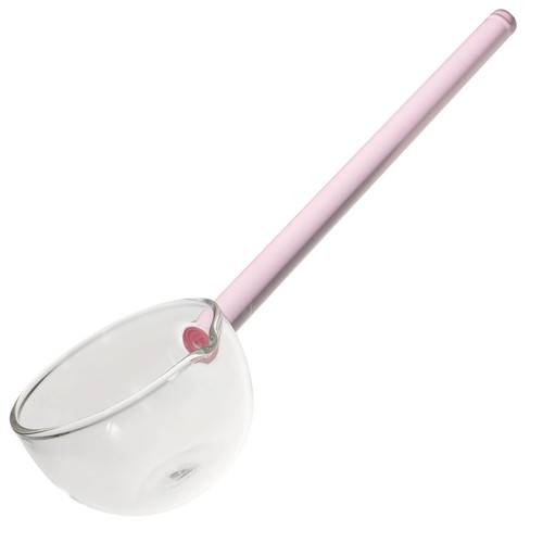 SHERCHPRY Japanese Tea Set Glass Serving Ladle Gravy Teaspoon Ladle Handle Clear Spoons for Soup Punch Bowl Sauce Drinks Tea Coffee Kitchen Chinese Tea Set