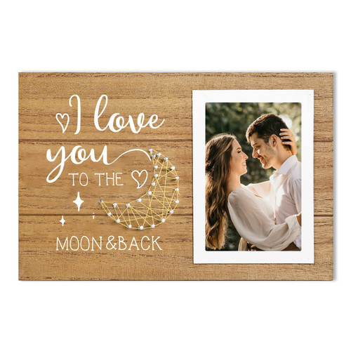 ELEGANTPARK Romantic Picture Frames for Couples Anniversary Engagement Wedding Gifts for Boyfriend Girlfriend I Love You to The Moon & Back Frame Valentine's Day Gifts for Him Her Love Photo Frame